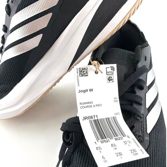 Adidas Women's Black White Jogit Running Shoes Size 6 - Picture 9 of 13